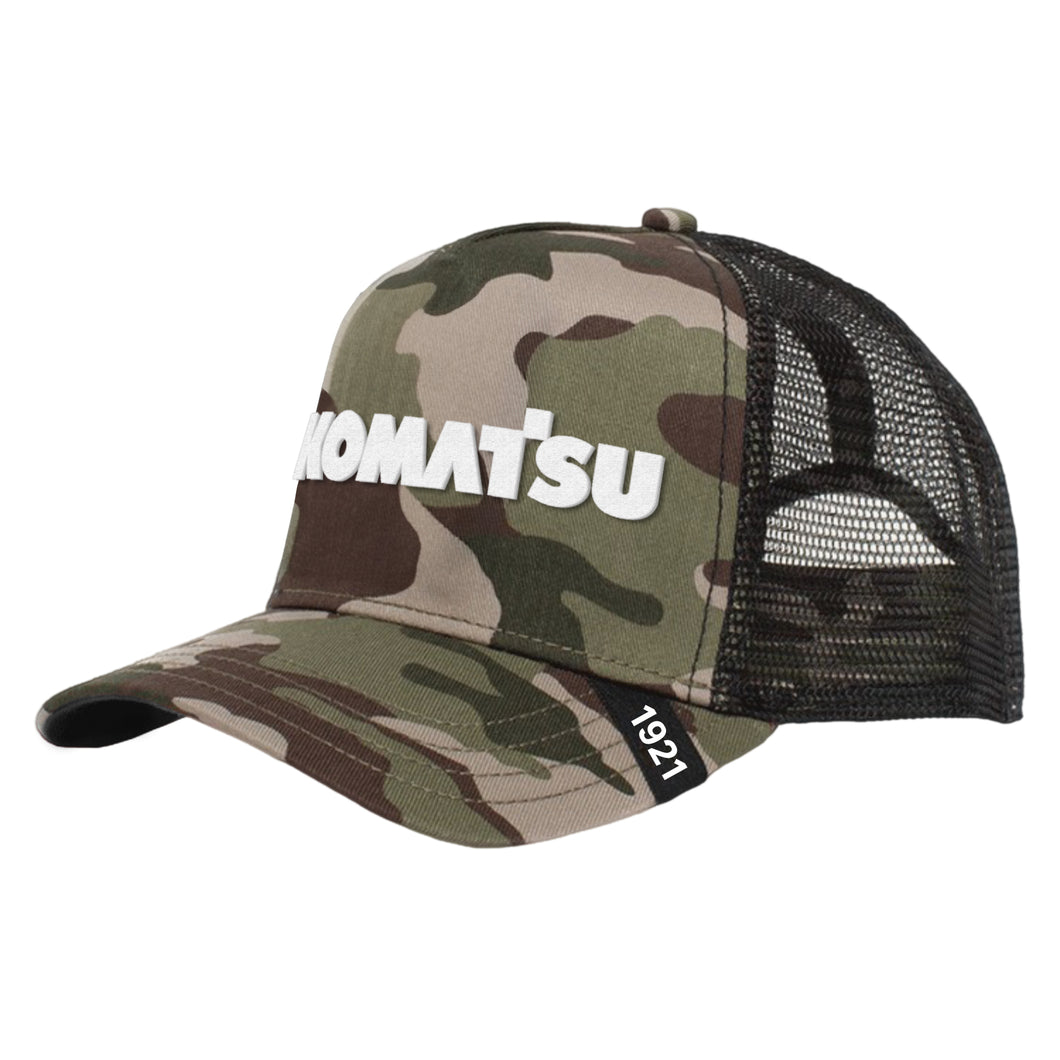 KOMATSU TRAVELLER CAMO TRUCKER CAP